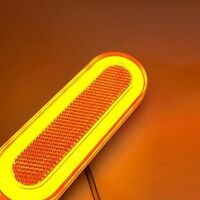 LED ЛЕД Светодиоден Водоустойчив Oранжев Габарит Маркер Токос със Стойка Неон Ефект 12 - 24V за камион бус ван пикап ремарке каравана платформа и др. 120 x 44 mm