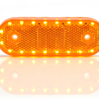LED Светодиоден Мигач, Габарит Със Стойка, Маркер, Оранжев, Вграден Рефлектор, Е-Mark, Водоустойчив, 12V-24V PL0149