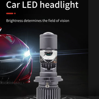Комплект от 2 броя LED ЛЕД диодни крушки с лупа H4 Х4 12V - 24V 80W 12000LM за фарове Canbus без грешки 6000К-6500К къси/дълги