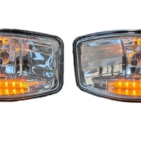 Комплект от 2 броя Халогени Фарове 12V-24V с крушка H7 + 6 ЖЪЛТИ LED габаритни светлини За Камион Трактор Багер Земеделски Машини и др.