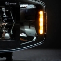 Универсален мощен LED ЛЕД 100W фар халоген лампа 12V - 24V с DRL/parking светлина бяло-жълто за АТВ джип камион трактор