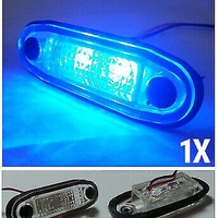 LED Светодиоден Габарит, Маркер, Токос, С Гума, Син Цвят, Овален, Е-Mark, 24V, 7,5 см