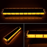 120 см 88 LED ЛЕД 88W мощна аварийна диодна сигнална лампа блиц 12-24V 15 режима на работа жълта оранжева светлина E-Mark Е9 за пътна помощ платформа снегорин багер и др.