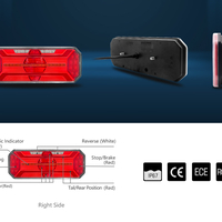 Комплект Ляв + Десен Мултифункционални Диодни LED Лед Стопове с Бягащ Мигач Неон Neon Ефект 12V 24V 350mm X 131 mm X 60mm E9 За Бус Камион Тир Ремарке Караванa