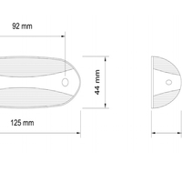 LED Светодиоден Страничен Габарит, Оранжев, Бял, Червен цвят, 125mm x 44mm 24V