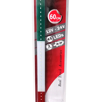 Светещ лед бар 60 cm 45 LED 12V - 24V зелено-бяло-червено IT Italy флаг знаме Италия