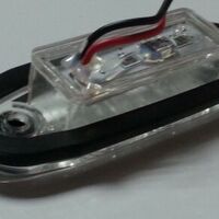 LED Светодиоден Габарит, Маркер, Токос, С Гума, Червен Цвят, Овален, Е-Mark, 12V, 7,5 см