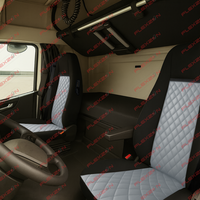 TAP1207SSGКомплект 1+1 тапицерия от еко кожа за VOLVO FH12 EURO 5 2006- 2015 - сиво-черно