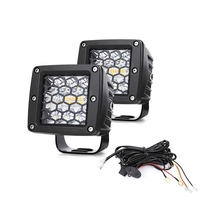 Комплект от 2 броя Лед LED Халогени Аварийни Лампи Бяла + Оранжева Светлина 12V - 24V Dual Combo Light Двойна Светлина Flash Блиц Мигащи 6 режима - HAL484