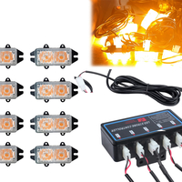 Комплект 8 Броя С Контролер 2 LED Лед Диодна Сигнална Аварийна Блиц Мигаща Светлина Пътна Помощ Платформа 12V