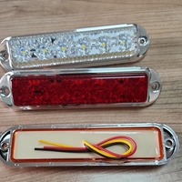 LED Габарит Маркер, 6 диода, хромирана рамка, Бял - 12V-24V