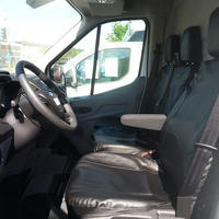 2+1 комплект калъфи / тапицерия от ЕКО кожа - специално ушити за Ford Transit 2013+ - пасват перфектно - с отвор за барчето на двойната седалка - черно