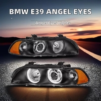 Комплект тунинг фарове с Angel Eyes за BMW 5-та серия E39 1997–2003г. черни с крушки