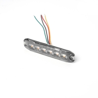 6 LED ЛЕД Жълта Аварийна Лампа Блиц Светлина Мигаща За Пътна Помощ Платформа и др. 10W с 8 режима 8х3 cm. 12-24V