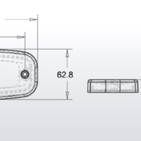 LED Светодиоден Габарит, 122mm x 63mm, Оранжев, Жълт, Неон Ефект, Три Функции,12V-24V