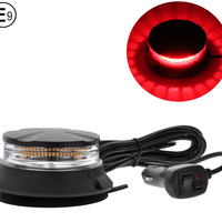 24W Лед Led Компактна Диодна Въртяща се Сигнална Аварийна Лампа Маяк Буркан с магнит и вендуза 12V - 24V с магнит Е9 E-Mark червена светлина