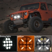 LED Диоден Халоген Фар Бял Оранжев Габарит offroad 4x4 Ø 180 мм 12V 24V 12 Диода за джип камион трактор багер