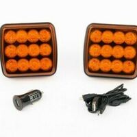 Аварийна Светлина Безжични Wireless светлини Mагнит 12v 24v Лед Led Оранжеви Блиц Мигаща Светлина