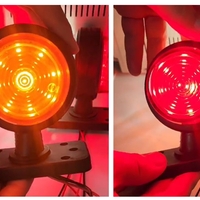 Комплект 2 бр. LED габарити маркери тип рогче 12V-24V, оранжево-червено - за ремаркета, платформи, камиони и др.