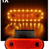 LED Диоден Габарит Маркер Токос Със Стойка Оранжев 20 Диода 12V - 24V За Камион Бус Ван Ремарке Каравана Платформа