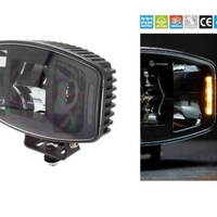Универсален мощен LED ЛЕД 100W фар халоген лампа 12V - 24V с DRL/parking светлина бяло-жълто за АТВ джип камион трактор
