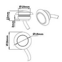 Червен LED Габарит, Тип Копче, Маркер, Токос - 24V