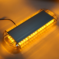 12V 24V Лед Led Диодна Мощна Аварийна Сигнална Лампа Буркан с Магнит 55см 10 режина Бяло Стъкло За Пътна Помощ Платформа Снегорин и др.