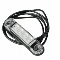 LED Светодиоден Габарит, Маркер, Токос, Бял, Овален, Е-Mark, 4 LED, 12V-24V, 8 см