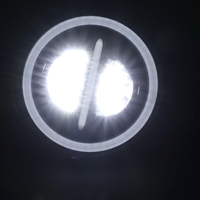 Комплект от 2бр. универсален 7 инча 18см ЛЕД LED фар лампа халоген 12V-24V къси/дълги с DRL дневни светлини мигач бяло-жълто 7500lm за АТВ джип мотоциклет камион трактор и др.