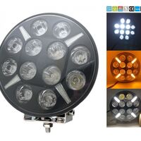 LED Диоден Халоген Фар Бял Оранжев Габарит Ø 218 мм 12V 24V 12 Диода за джип камион трактор багер