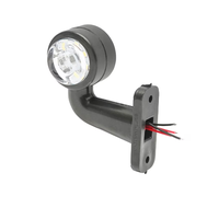 Комплект от 2 броя 12- 24V LED ЛЕД къси мини странични габаритни светлини тип рогче въртящи се с ротация за камион ремарке платформа каравана и др. бяло-червен 75 X 60 mm