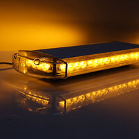 55 см 40 LED ЛЕД мощна аварийна диодна сигнална лампа блиц с магнити 12-24V 10 режима на работа жълта оранжева светлина E-Mark Е9 за пътна помощ платформа снегорин багер и др.