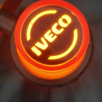 1 брой LED ЛЕД страничен габарит рогче 12 -24V оранжево - червено “old school” Неон Ефект с лого Iv