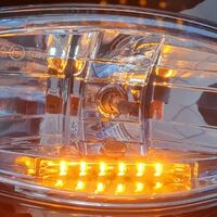 Комплект от 2 броя Халогени Фарове 12V-24V с крушка H7 + 6 ЖЪЛТИ LED габаритни светлини За Камион Трактор Багер Земеделски Машини и др.