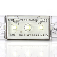 LED Светодиоден Габарит, Маркер, Токос, Бял, Е-Mark, 3 LED, 12V-24V, 8,4 см