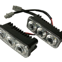 Комплект Предни Мощни 3 Led Лед Диодни Дневни Светлини 12V 3W НОВИ
