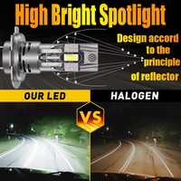 Комплект от 2 броя Умалени Мини Лед Led Диодни Крушки E4S H7 H18 Х7 Х18 12V 50W 15000lm за Автомобил Мотоциклет Трактор Камион Бус и др.