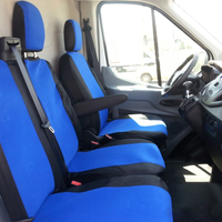 2+1 комплект калъфи / тапицерия - специално ушити за Ford Transit 2013+ - пасват перфектно - с отвор за барчето на двойната седалка - черно и синьо