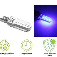 Комплект 2 бр. LED крушки T10 W5W, синя светлина, CANBUS, Silica LED, 12V - блистер