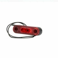 LED Светодиоден Габарит, Маркер, Токос, Червен, Овален, Е-Mark, 3 LED, 12V-24V, 8 см