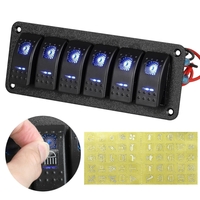 Панел за вграждане с 5 бутона ON-OFF универсални 12-24V за LED светлини бар фарове лебедки лампи за кола камион каравана джипове лодка и др.