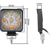 27W Мини Диоден Фар Прожектор Дневни Светлини Диодна Лампа 12V 24V Слим Slim