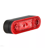 LED Светодиоден Габарит, Маркер, Токос, Червен, Овален, Е-Mark, 3 LED, 12V-24V, 8 см