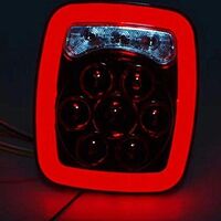 Комплект от 2 броя LED ЛЕД Диодни стопове стоп задна светлина 12V с Неон Neon ефект за камион бус ТИР ремарке каравана 166 x 142 mm