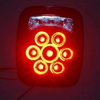 Комплект от 2 броя LED ЛЕД Диодни стопове стоп задна светлина 12V с Неон Neon ефект за камион бус ТИР ремарке каравана 166 x 142 mm