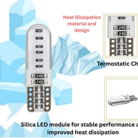 Комплект 2 бр. LED крушки T10 W5W, синя светлина, CANBUS, Silica LED, 12V - блистер