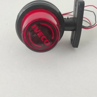 Комплект от 2 броя LED ЛЕД страничен габарит рогче 12 -24V оранжево - червено “old school” Неон Ефект с лого Iv