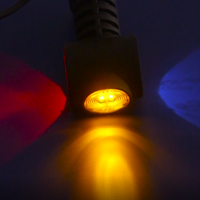 Комплект 2 броя LED Лед Габарит, Рогче, 12.5см, 12V-24V, 3 SMD Диода, Тройна Функция, Червена, Бяла, Жълта Светлина, 3D Светлинен Ефект