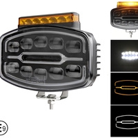 LED Халоген Фар 3 Функции DRL бяла/оранжева светлина с 360° аварийна лампа с 4 функции на премигане 12-24V за джип камион агротехника и др.