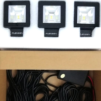 Комплект от 6 броя Лед LED Халогени Лампи с окабеляване Бяла Flood + Оранжева DRL Светлина 12V - 24V за Off Road 4X4 SUV джип мотор автомобил камион градина и др.
